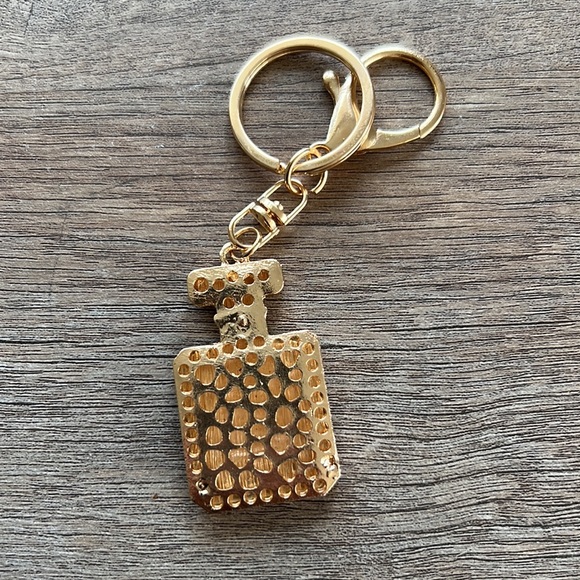 NWOT Perfume Bottle Bling Keychain- Bronze - Picture 4 of 4